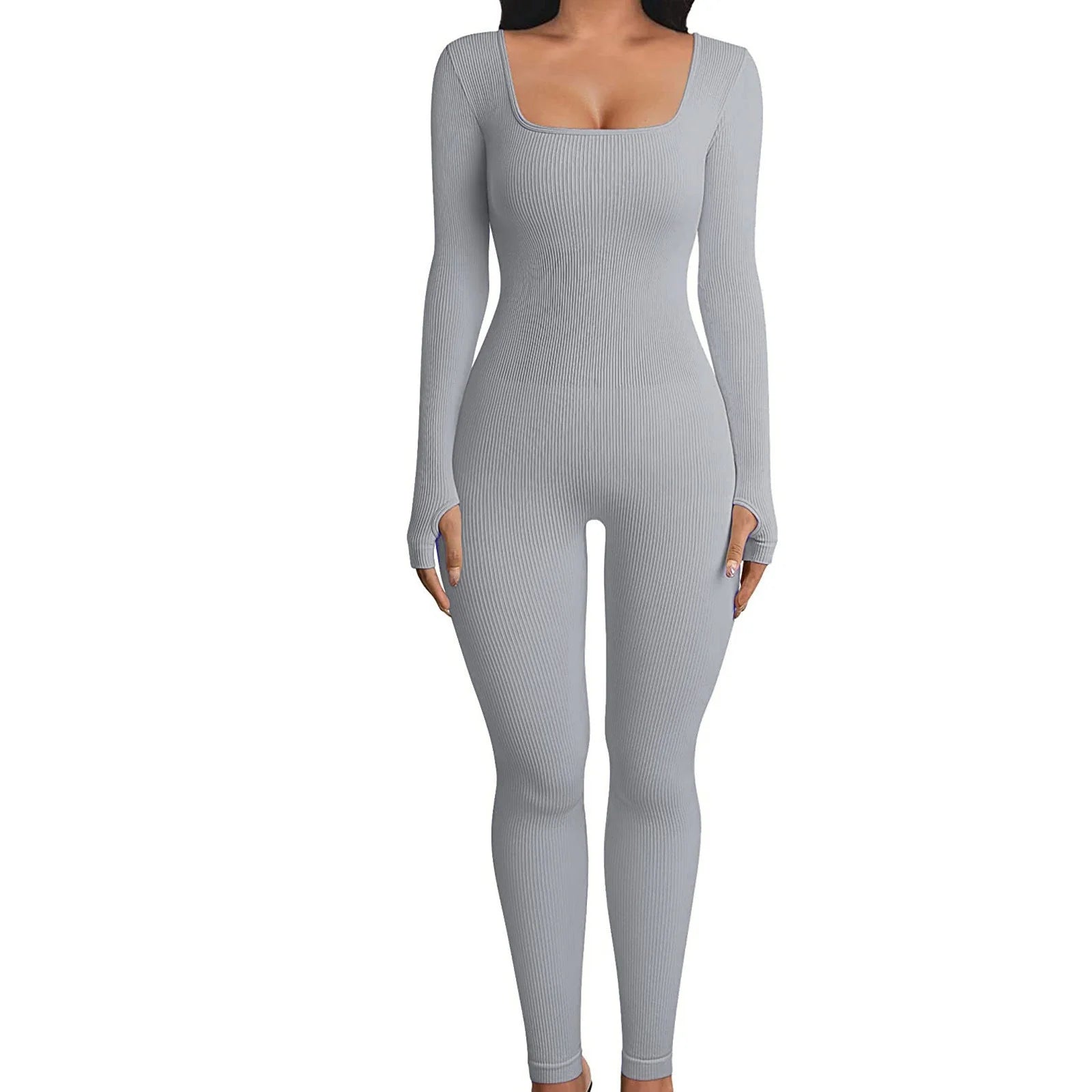 Women'S Seamless Long-Sleeve Yoga Jumpsuit